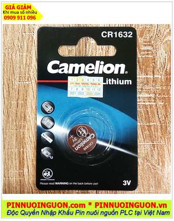 Camelion CR1632; Pin 3v lithium Camelion CR1632 chính hãng /Loại Vỉ 1viên